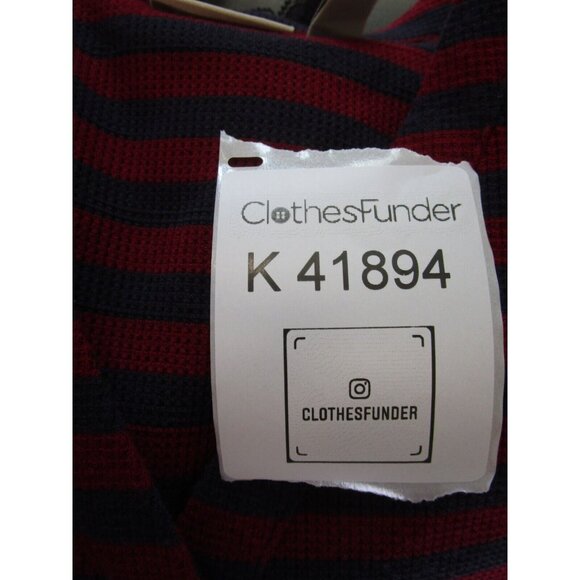 LOGO Lori Goldstein Sweater XL Red Cardigan Button Up Striped Lace - Picture 11 of 11